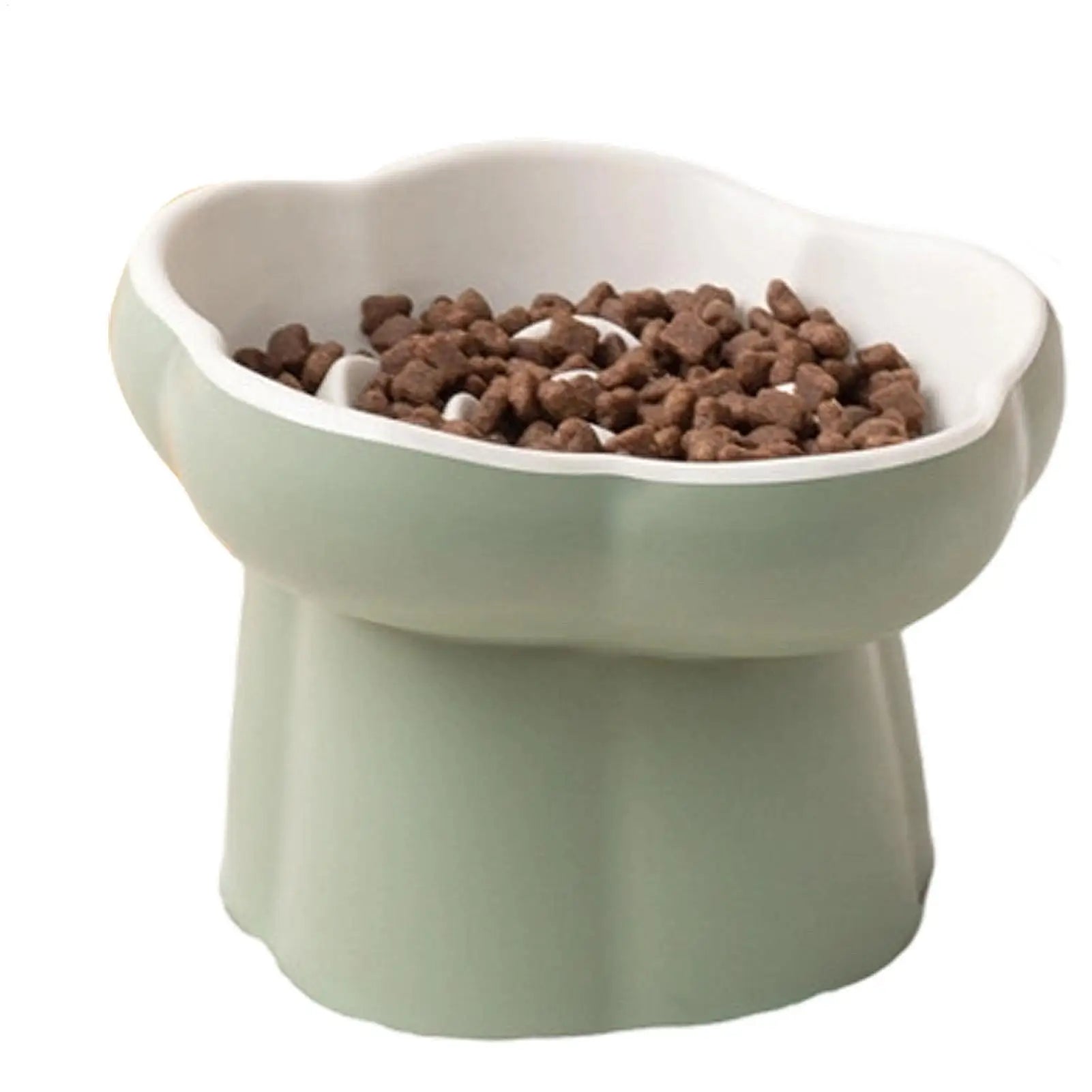 Slow Eating Cat Bowl Elevated Pet Licking Puzzle Bowl Anti-Slip Puppy Slow Feeder for Indoor Home Kitchen Living Room Balcony Qme WHITE CN