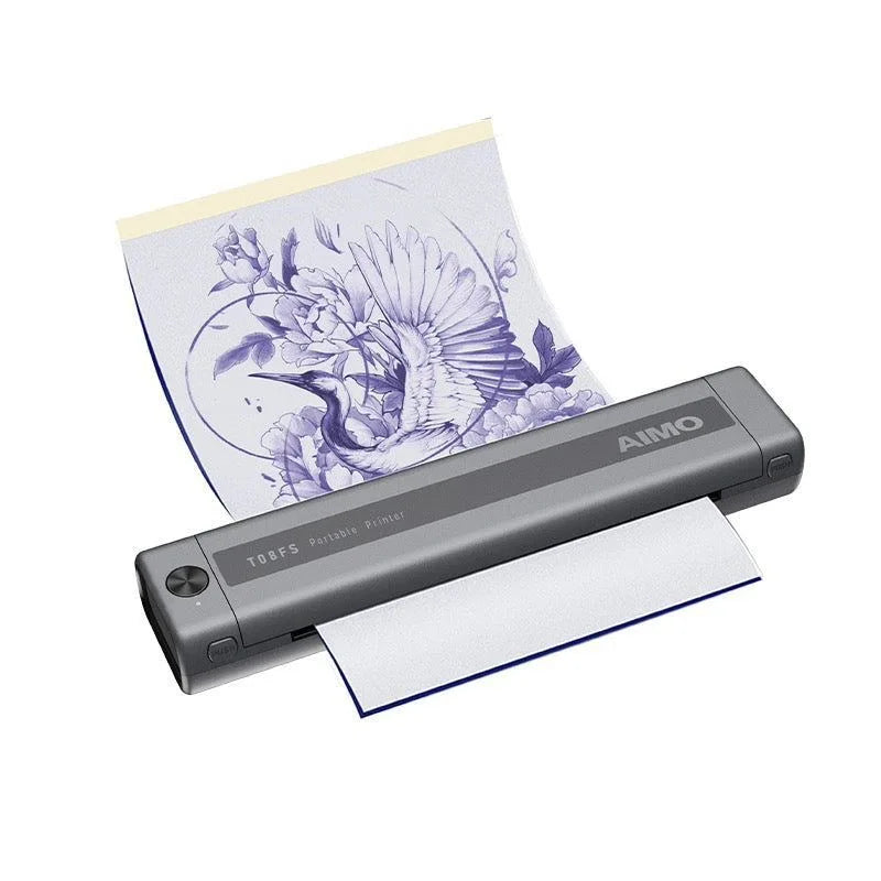 AIMO Tattoo Stencil Printer Thermal Wireless Tattoo Transfer Kit Machine with Transfer Paper Compatible with Smartphone & PC Qme