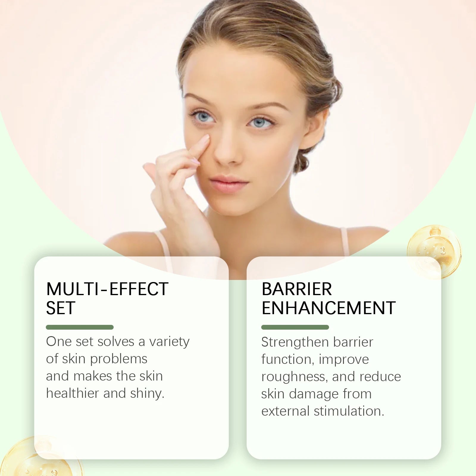 Korean Skincare Set Shrink Pores Fade Fine Lines Face Serum Remove Dark Circles Firming Eye Cream Facial Moisturizing Lotion Set Qme