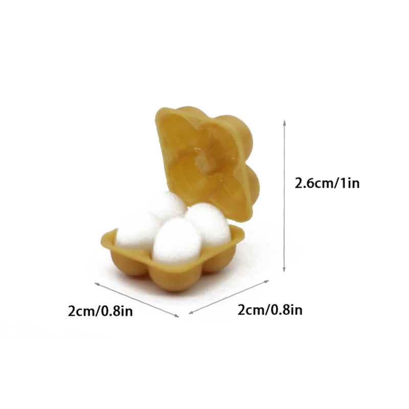 1 12 Miniature Egg Tray Box Dollhouse Simulation Eggs Kitchen Food Qme A2