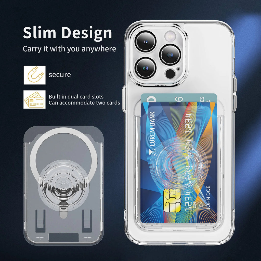 Magsafe Transparent Magnetic Card Bag Airbag Holder Suitable Iphone Qme