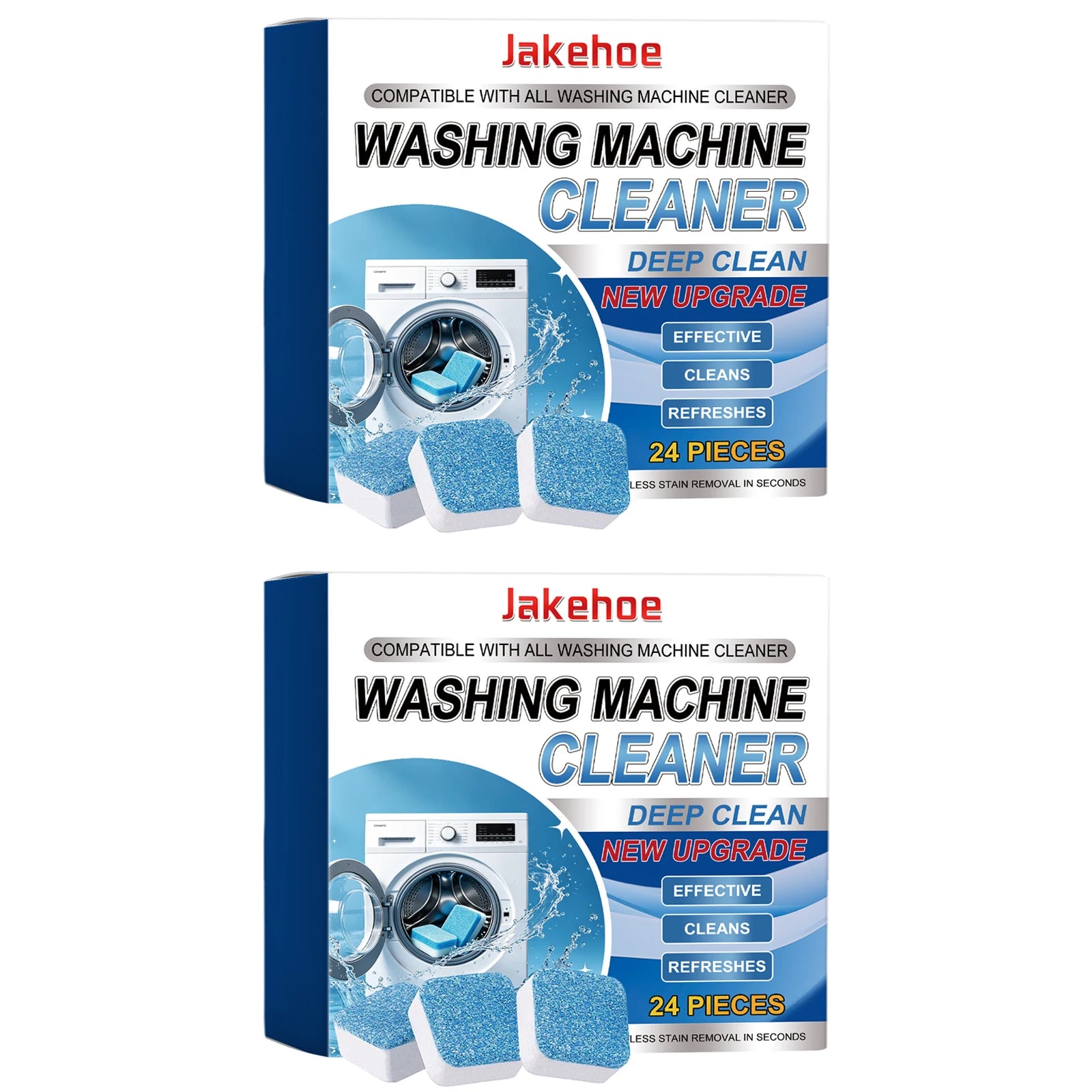 Washing Machine Cleaning Tablets Removing Mold & Scale Eliminate Odors Reduce Bacterial Growth Powerful Washing Machine Cleaner Qme 2 x 24PCS Boxed