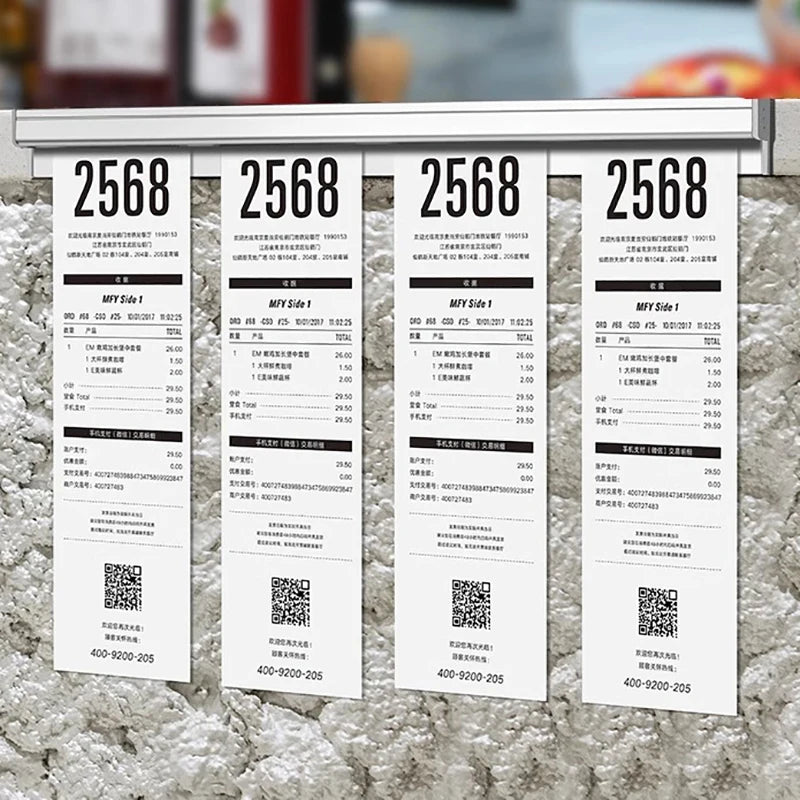 Aluminum Alloy Wall-mounted Sticked Take-out List Receipt Clip Hanging Ticket Order Invoice Paper QR Holder Restaurant Menu Clip Qme