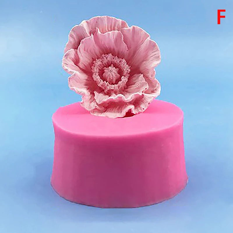 Silicone Cake Mold Chocolate Soap Making Tools Candle Mould Embossed Flower Aromatherapy Candy Handmade Wedding Decor Qme poppy