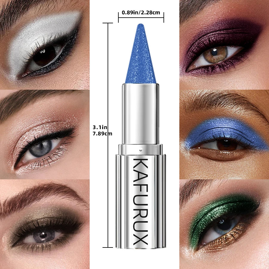 12 Colors Metallic White Black Purple Eyeshadow Pencil Glitter Liner Qme