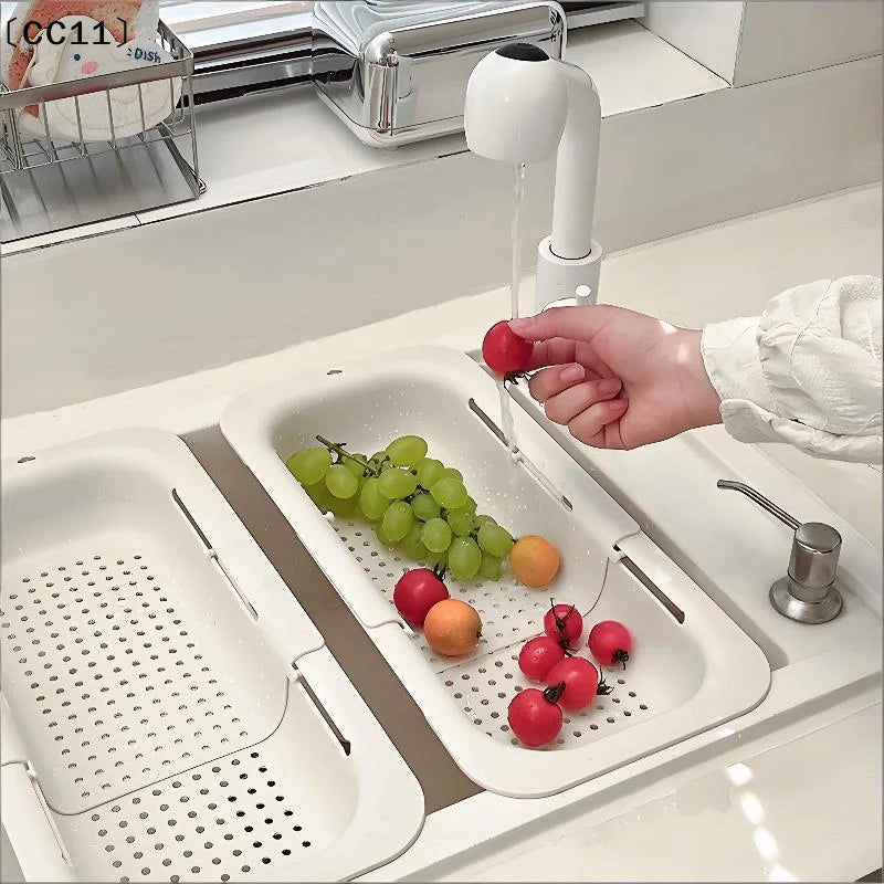 Telescopic Drain Basket Lightweight Sink Storage Made Non-toxic Qme