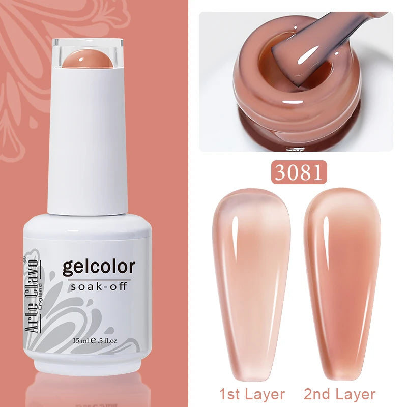 Arte Clavo Solid Gel Nail Polish Rainbow Summer Varnish Soak Off