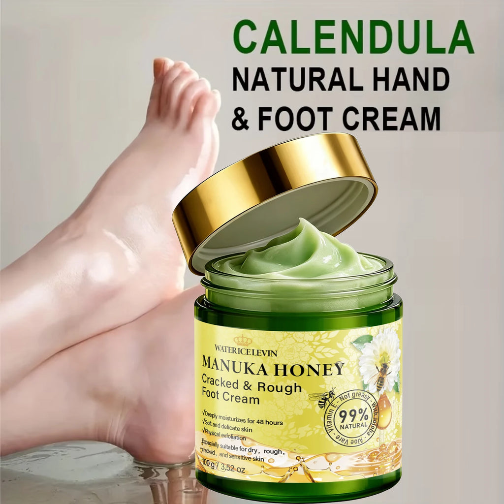 Natural Manuka Honey Foot Care Cream, Hydrating & Softening for Cracked Rough Skin Qme