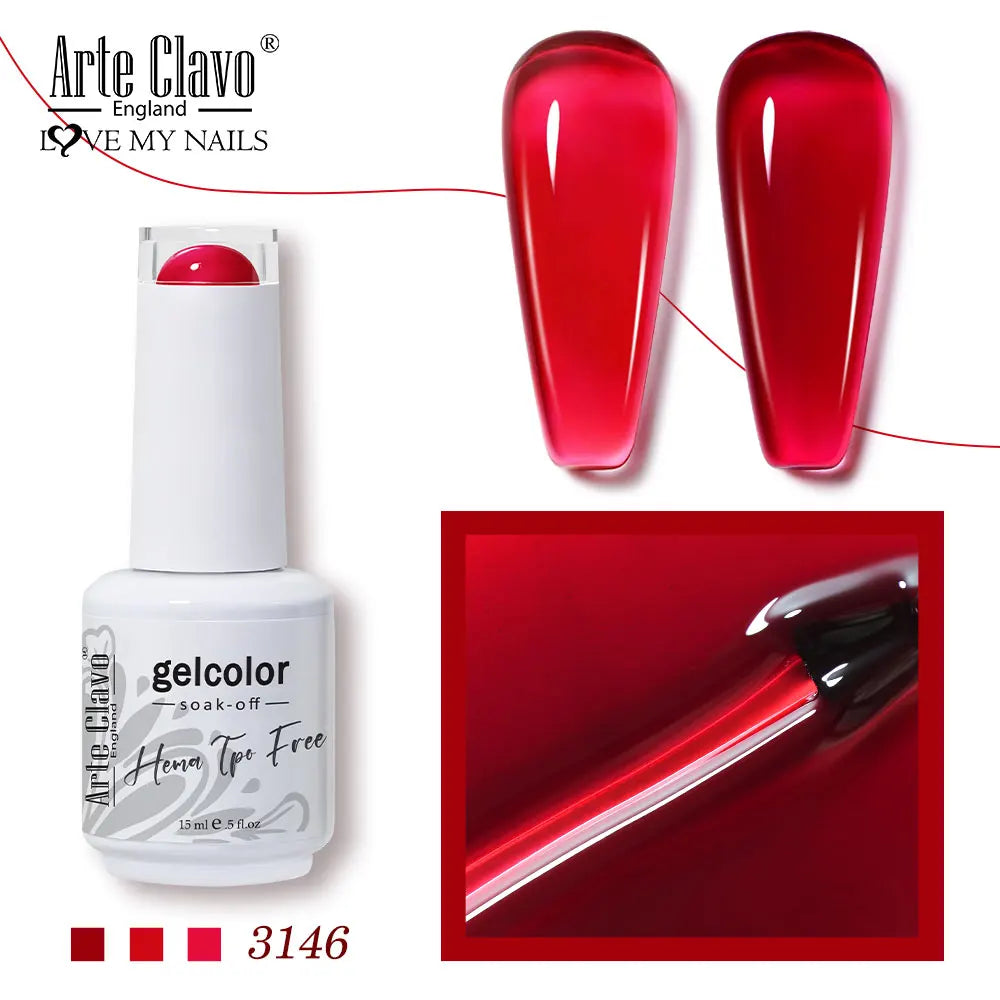 Arte Clavo Jelly Series Semi-transparent Light Pink Peach Gel Nail