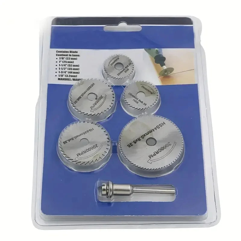 6Pcs Durable Mini Circular Saw Blade Set for Precision HSS Cutting Water-Resistant Disc Ideal for Wood & Aluminum Qme 6Pcs