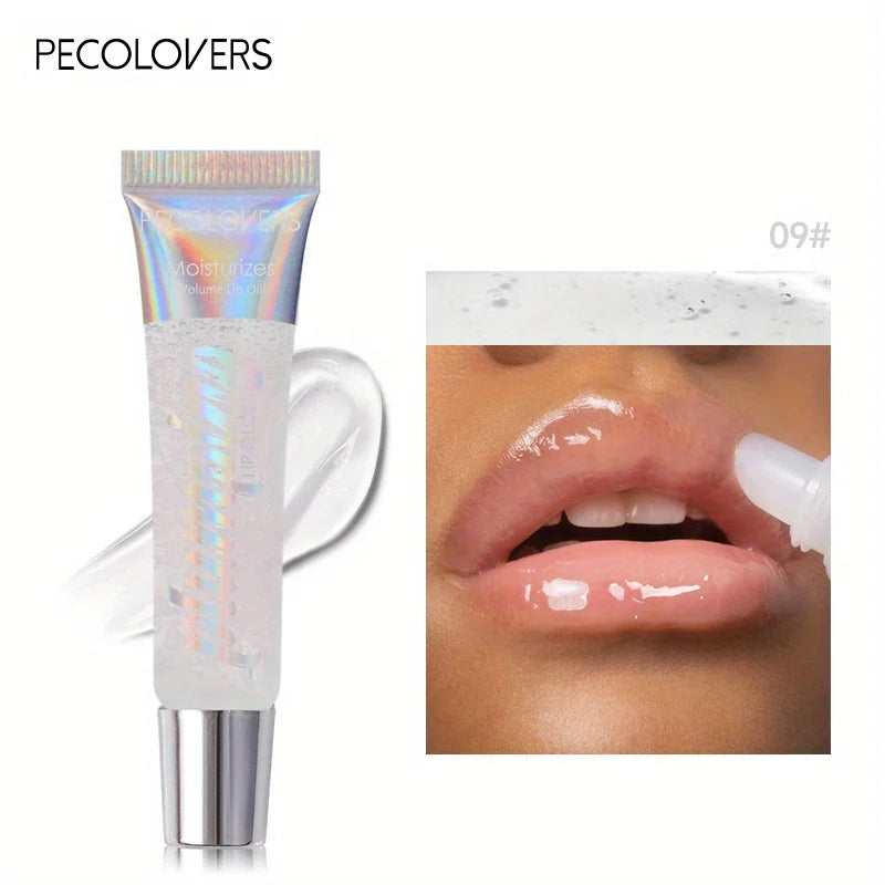 Shimmer Lip Oil Tinted For Fuller Lip Effect, Collagen Lip Gloss, Moisturizing Lip Care Extreme Volume Lip Essence Lips Enhancer Qme 09