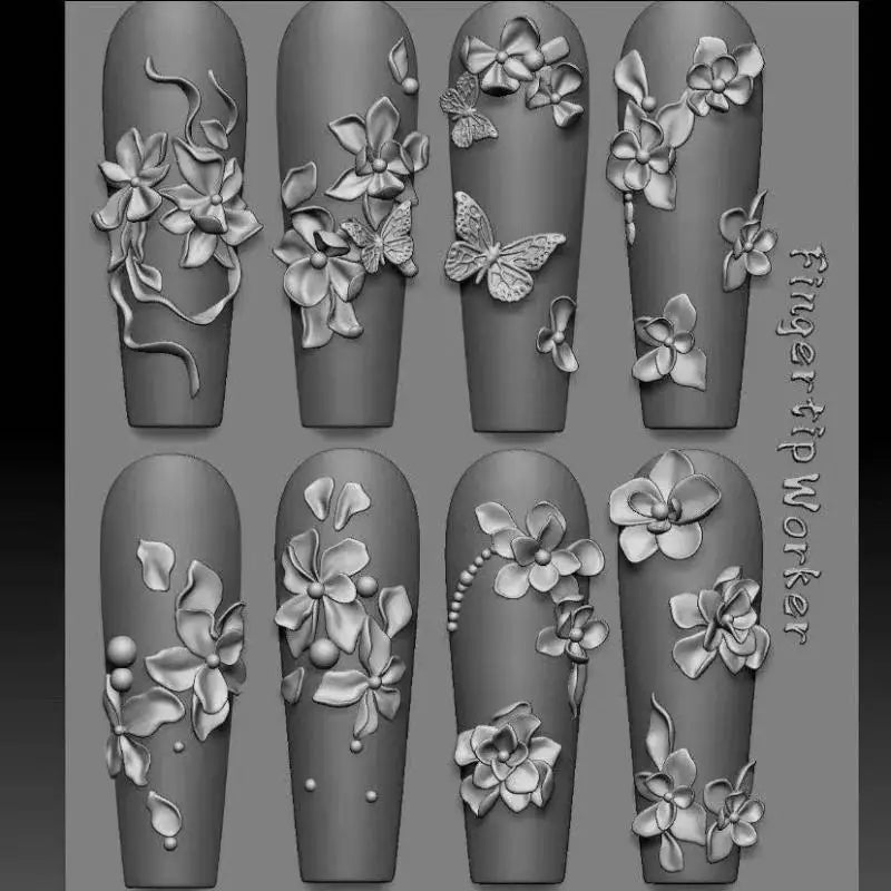 Professional 3D Silicone Nail Art Molds Exceptional Stamping Plates Qme