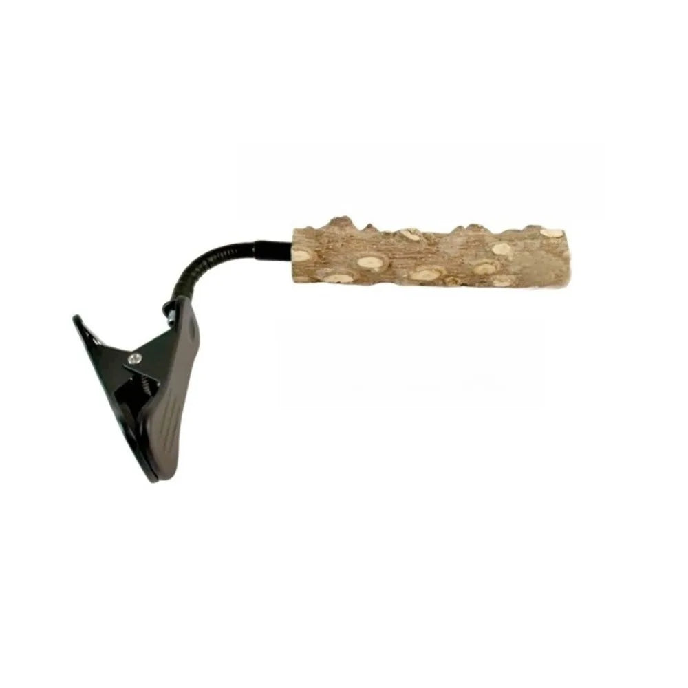 Clip-on Bird Potty Training Perch Adjustable Stand Natural Wood Qme