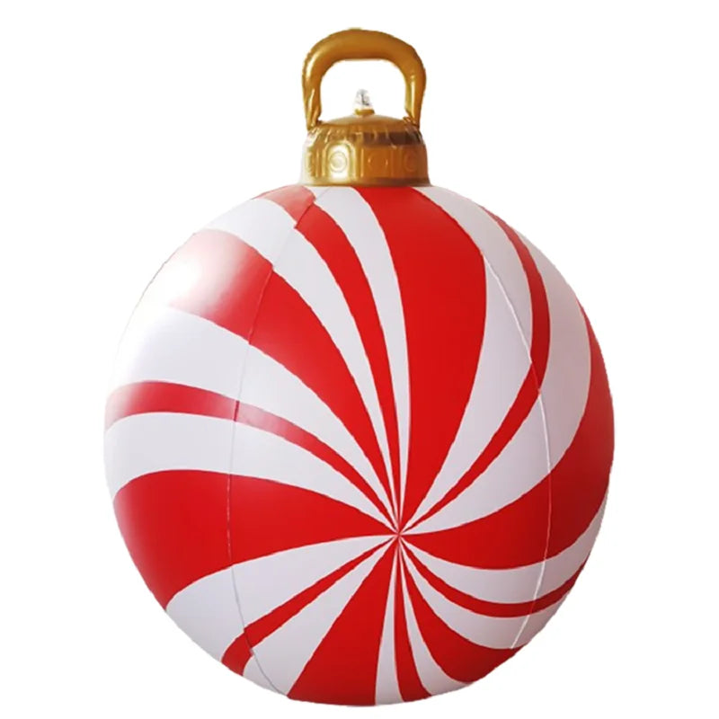 PVC inflatable 24-inch Christmas ball Christmas tree decoration Dance courtyard porch pavilion interior atmosphere decoration Qme B 60cm
