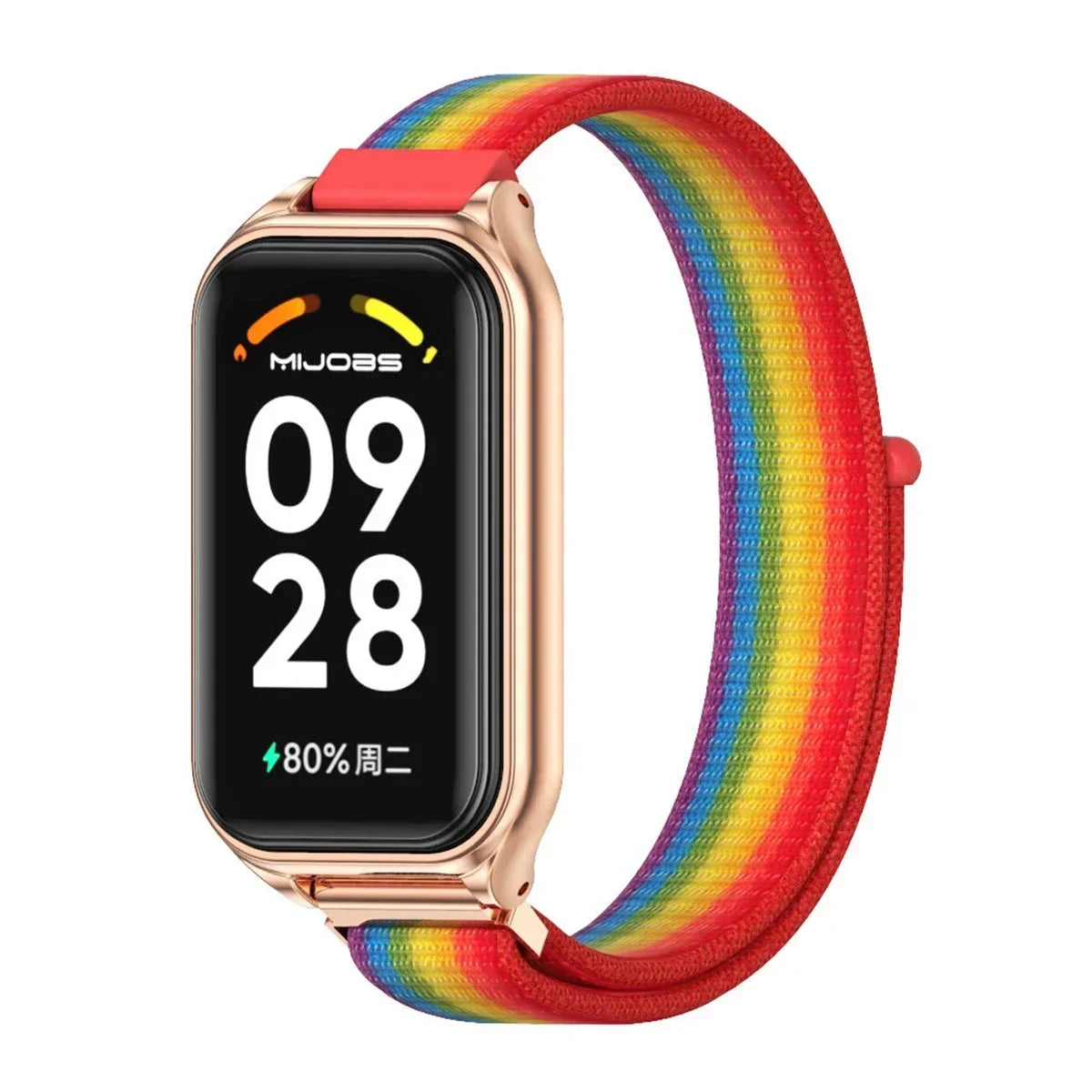For Redmi Band 2 Strap Nylon Loop Bracelet for Xiaomi Redmi Smart Band 2 Correa Smart Watch Wrist Belt Accessories Qme RainbowRG For Mi Band 8 Active
