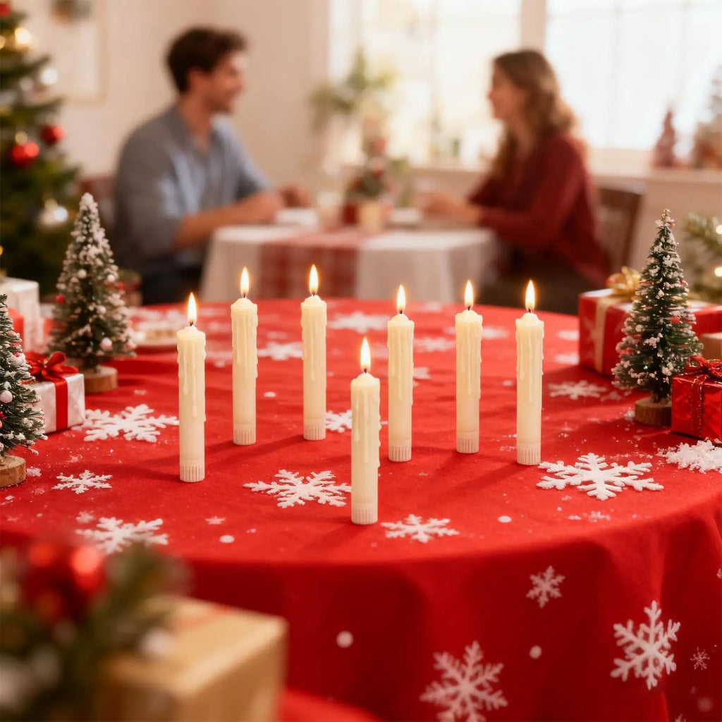 Battery Candles Electronic Flickering Decor 6-Piece Flickering Flameless Candles For Halloween Wedding Christmas Home Outdoor Qme