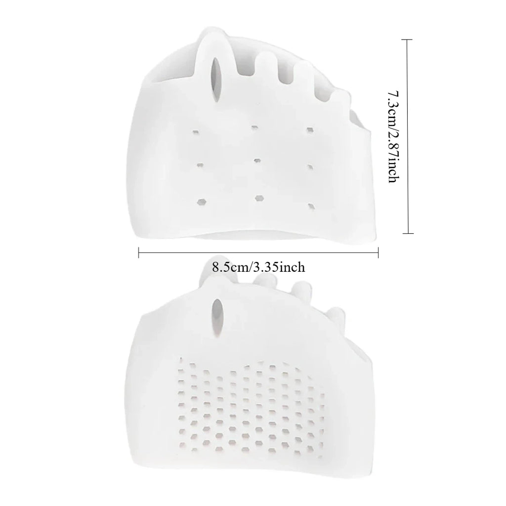 1pair Five Hole Honeycomb Forefoot Pad Toe Separator Hallux Valgus Qme WHITE