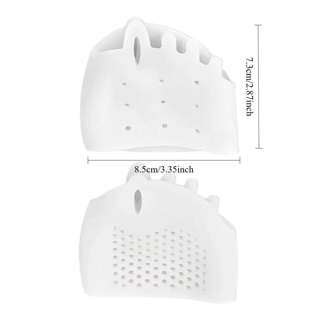 1pair Five Hole Honeycomb Forefoot Pad Toe Separator Hallux Valgus Qme WHITE