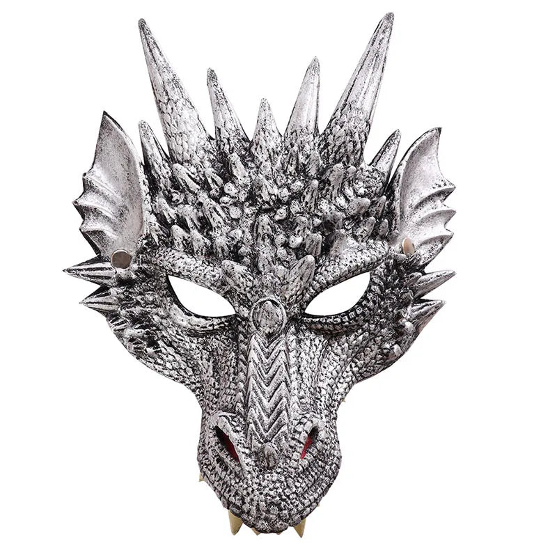 Horror Legend Organism Plastic Mask Cosplay Animal Dragon Full Face Fashion Headgear Halloween Masquerade Party Costume Prop Qme Silver CN