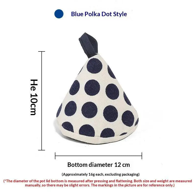 Cotton Linen Polka Dot Triangular Pot Handle Holders Heat Insulation Hanging Loop Perfect For Kitchen Cooking Baking Qme C