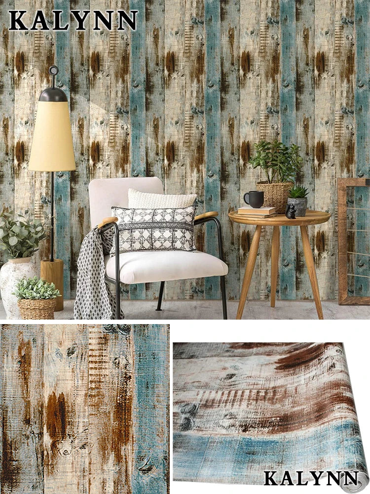Wood Grating Wallpaper Self-adhesive Removable Peel Stick Wall Paper Qme 6001 3mx45cm(118x7.8in)