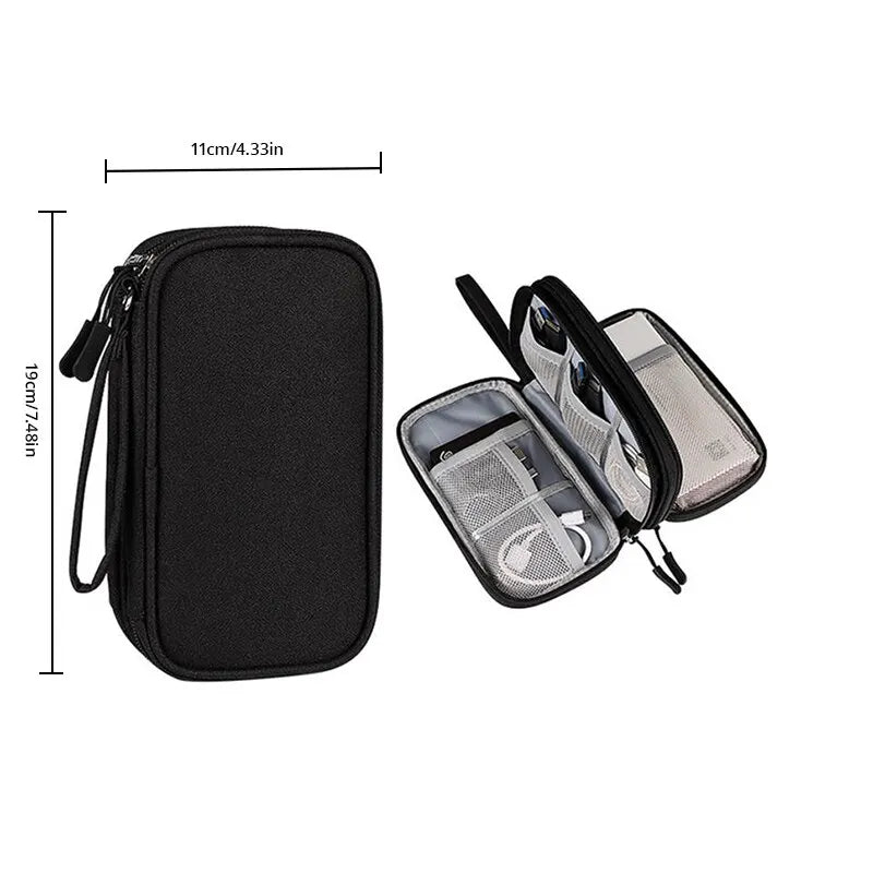 Travel Portable Digital Product Storage Bag USB Data Cable Organizer Headset Cable Bag Charging Treasure Box Bag Qme