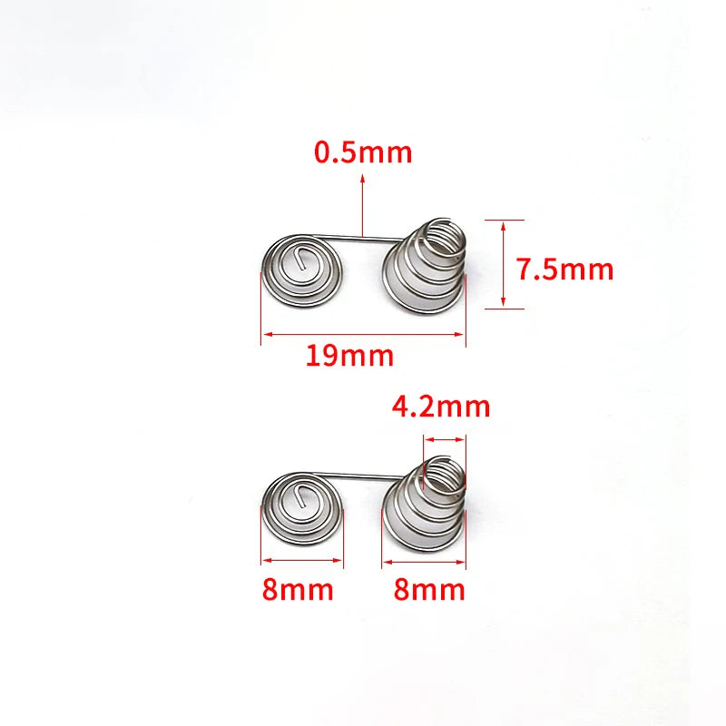 Nickel Wire AAA Battery Springs 5 Coil Contact Plate Positive Qme A7 AAA
