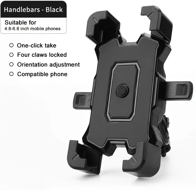 Bike Phone Mount Universal Bicycle Motorcycle Handlebar Phone Mount Holder For 4.8-6.8 Inch Cell Phone Qme