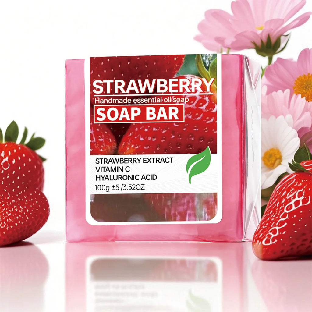 Strawberry Fruit Jam Puree Essential Oil Soap Handmade Cleansing Face Qme
