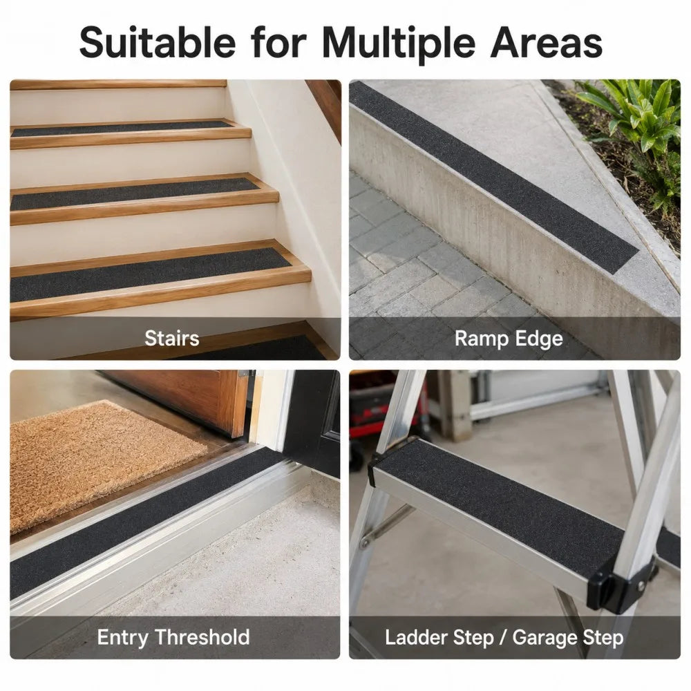5M Self Adhesive Anti Slip Tape PVC 5cm Width Waterproof Non Skid Grip Strip for Bathroom Shower Floor Tile Stair Steps Qme