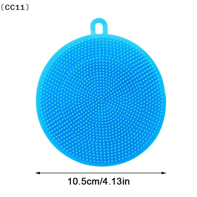 Silicone Cleaning Brushes Soft Scouring Pad Washing Sponge Dish Bowl Qme