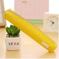 Candy-Striped Polka Dot Pencil Case Small-Capacity Multifunctional School Pouch For Teens Unisex Student Organizer Qme Yellow