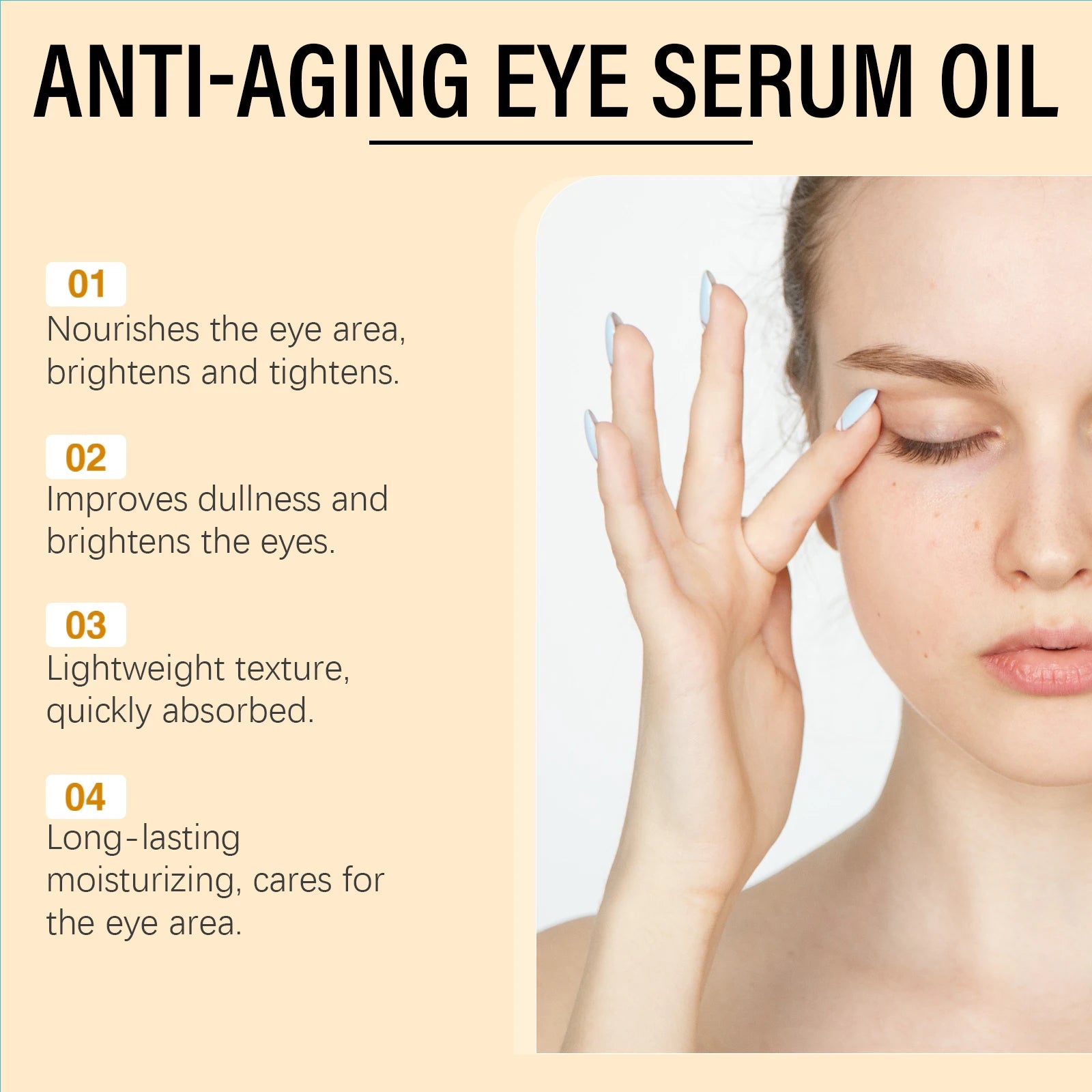 Anti Aging Eye Serum Oil Brightening Firming Fade Fine Lines Remove Puffiness Dark Circles Hydrating Smooth VC Eye Essence Oil Qme
