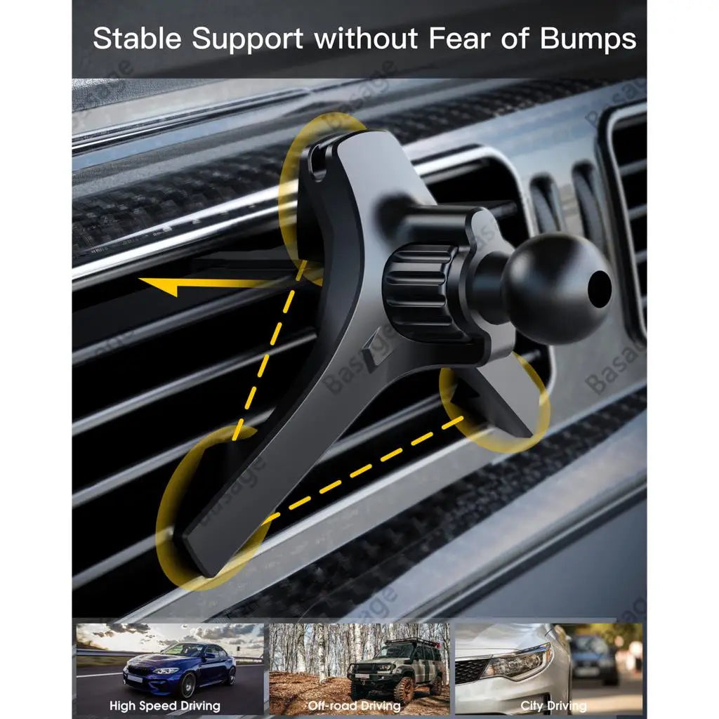 Upgrade Car Phone Holder Clips 17mm Ball Head Car Air Vent Clip Mount Car Air Outlet Hook Clamp for Magnet Mobile Phone Stand Qme