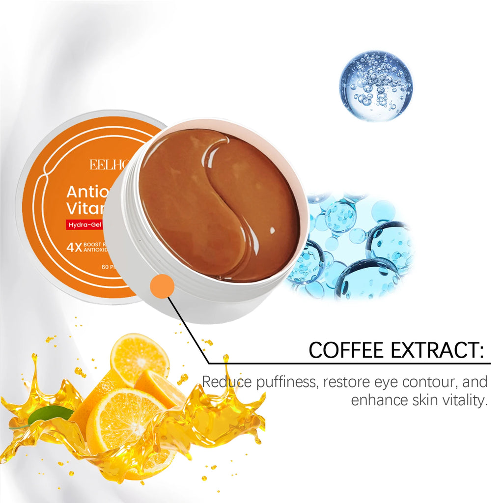 60Pcs Vitamin C Eye Patches Remescar Puffiness Dark Circles Bags Tightening Eye Skin Hyaluronic Acid Moisturizing Eye Mask Care Qme