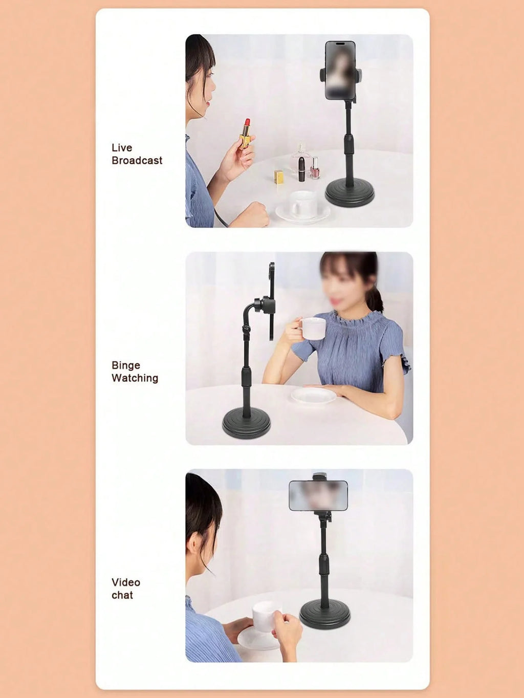 1 Adjustable Desktop Live Streaming Stand Qme