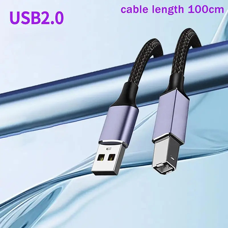 USB-C USB B 2 0 Printer Cable High-speed Braided Reliable Data Qme B2