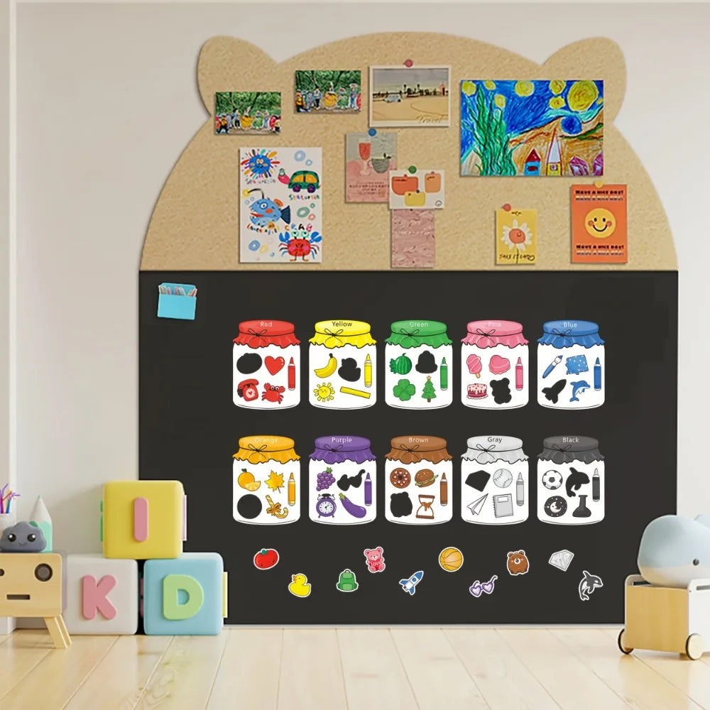 Color Recognition Magnetic Sorting Set Educational Magnet Fruit Toys for Baby Toddlers Kids Magnets for Refrigerator Whiteboard Qme
