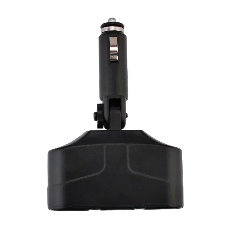 New DC 12V 60W Car Cigarette Lighter 2 Way Dual USB Adapter Charger Plug 90 Degree Foldable for Car SUV Off-road Cables Qme Default Title