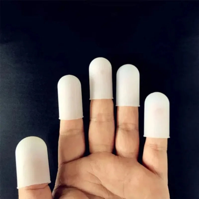 30pcs Silicone Finger Protectors Transparent Heat Resistant Anti-slip Anti-static Finger Sleeves for Work Craft Qme