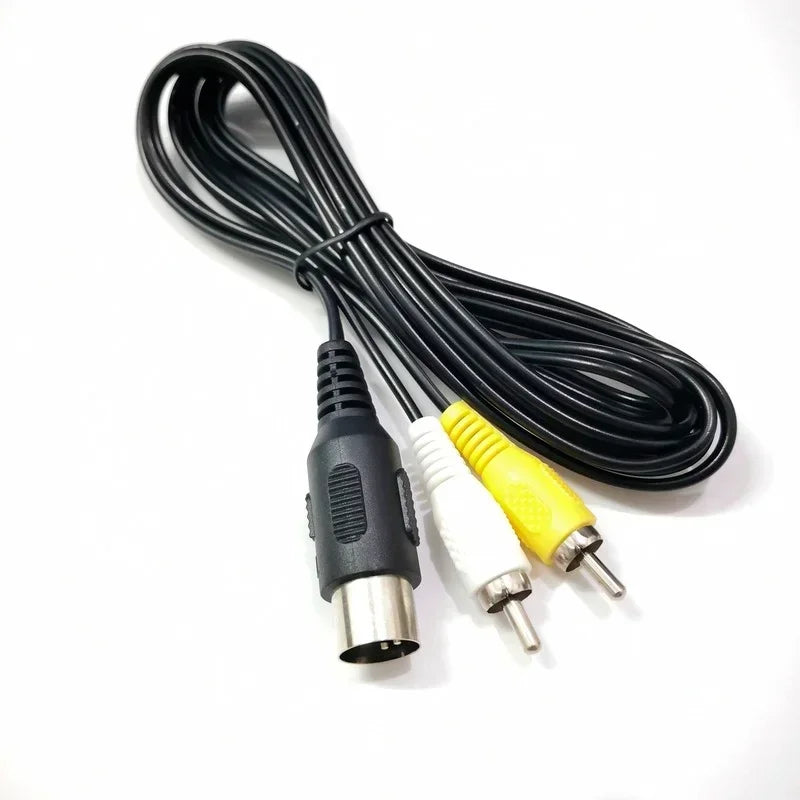 5PCS AV Audio Video Cable High Quality for 1 Cables Protection RCA Cord for SEGA Mega Drive 1.8m Qme