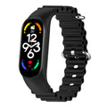Strap For Xiaomi Mi Band 7 6 5 4 3 Smart Bracelet Sport Wrist Replacement Soft Silicone Ocean Strap For Mi band 5 7 Wristban Qme Black Mi band 3 4