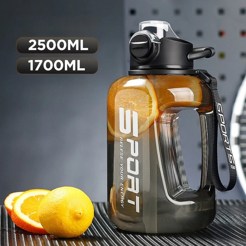 Extra Large Capacity Sports Fitness Straw Water Bottle Qme