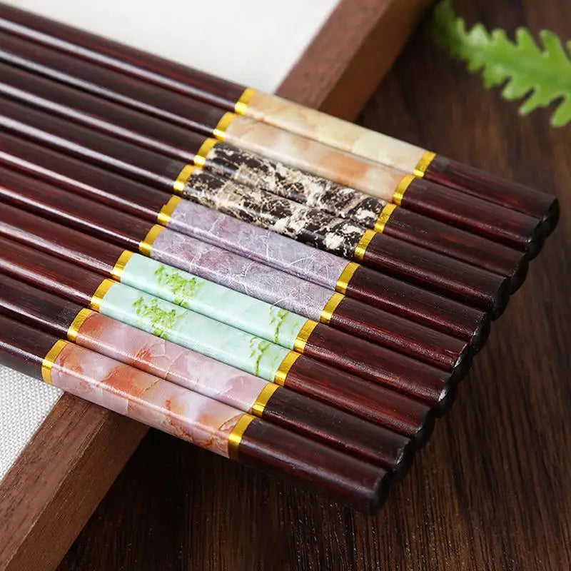 Banboo Chopstick Reusable Non-slip Sushi Food Chop Sticks Chopsticks Qme