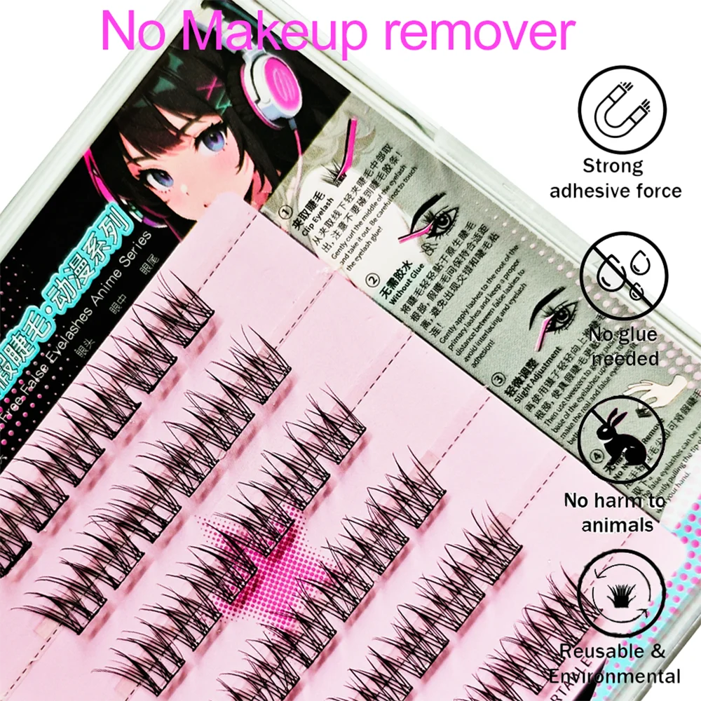 6Pairs Self-adhesive Eyelash No Glue Needed DIY Natural Glam Look Qme