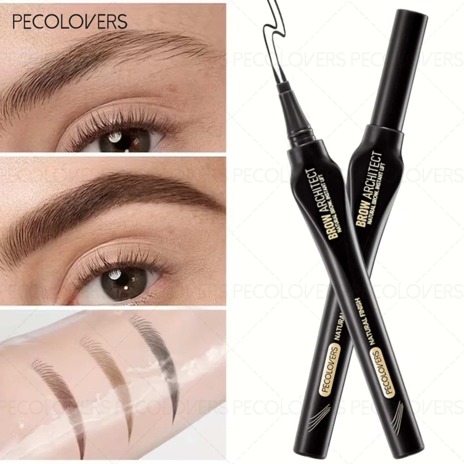 Dual-prong Eyebrow Pen Two-prong Tip Design Created Natural 3D Look Qme