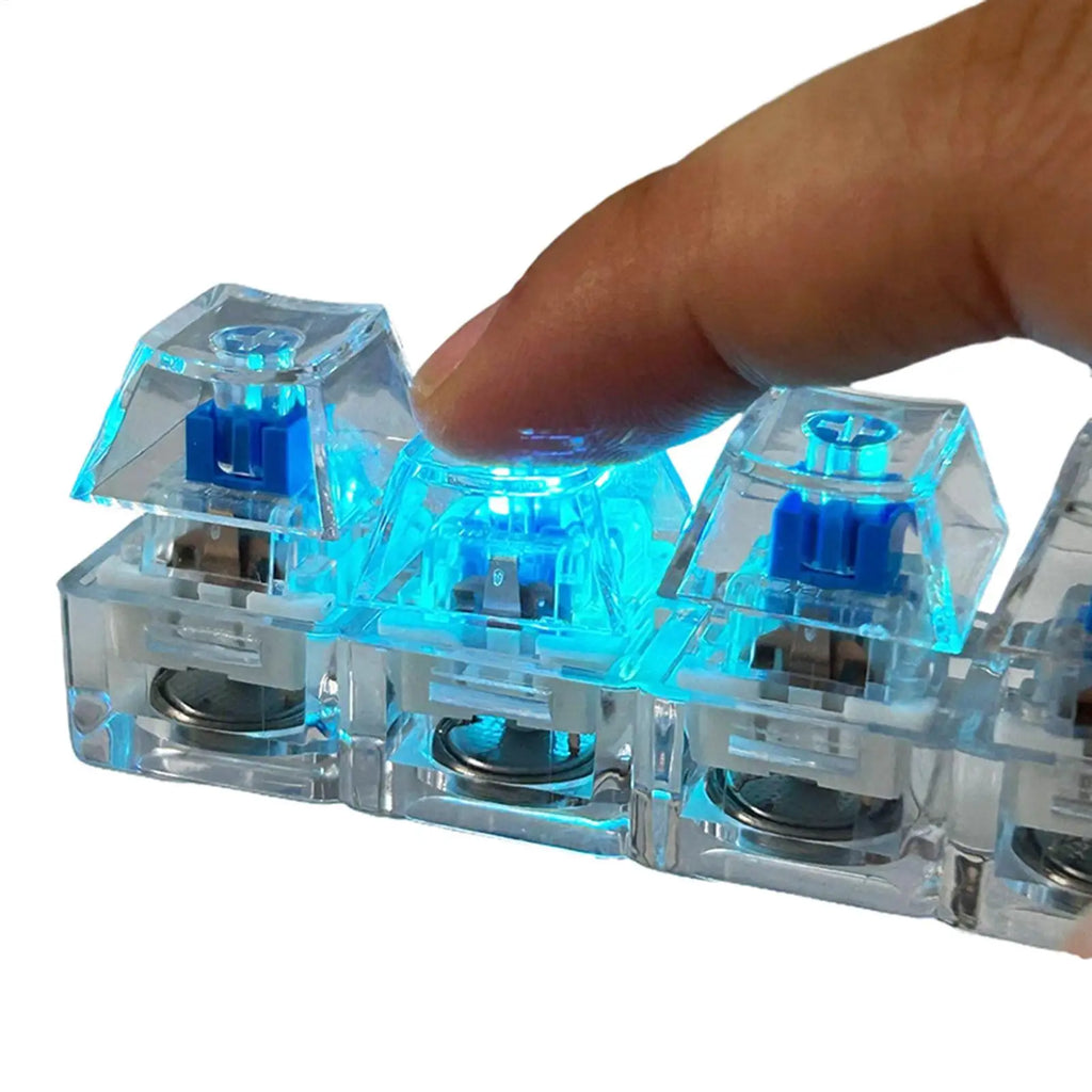 4 Keys Mechanical Keyboard Tester Keychain Stress Relief Clicker Fidget Keyboard With LED Decompressions Tool Pendant Gifts Qme