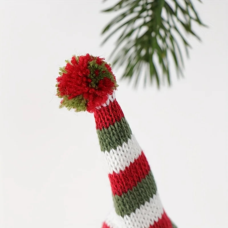 1 Home Christmas Red Wine Bottle Cover Knitted Yarn Scarf Hat Qme