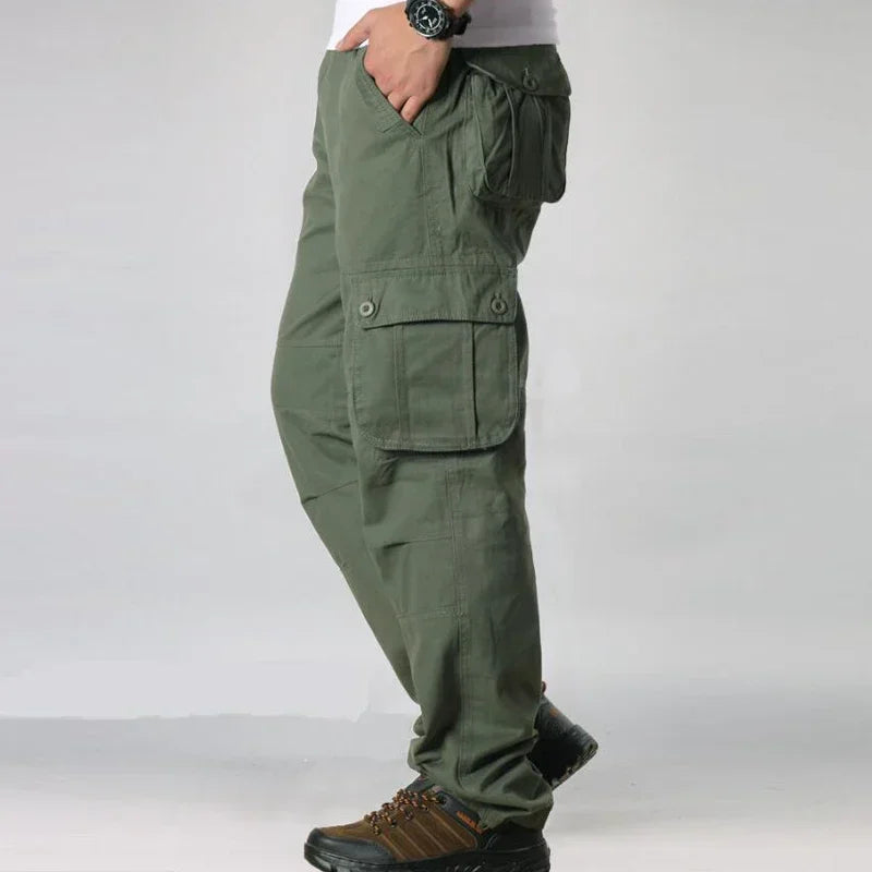 Cargo Pants Men Military Work Overalls Loose Straight Tactical Trousers Multi-Pocket Baggy Casual Cotton Slacks Pants Qme 36 CL