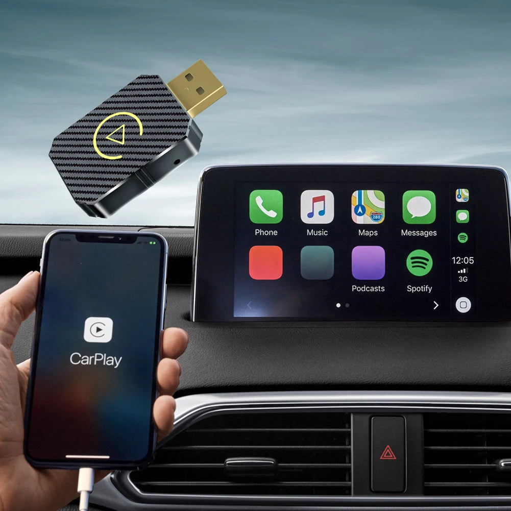 Wired To Wireless Carplay & Android Auto AI Box Bluetooth-Compatible 5.0 WiFi for OEM Wired CarPlay Android Auto Car Systems Qme